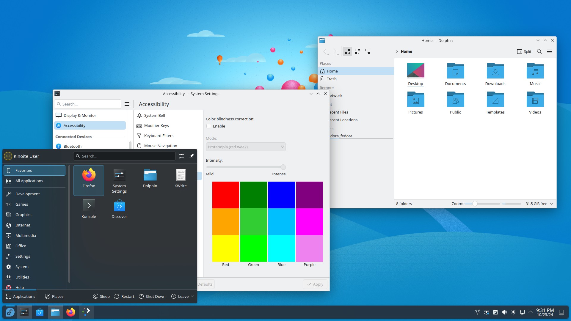 Fedora KDE laptop